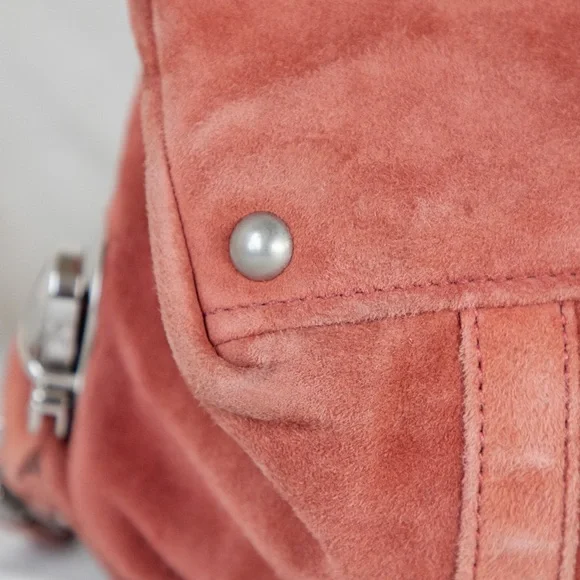 Prada Peach Suede Shoulder Bag - Picture 6 of 13